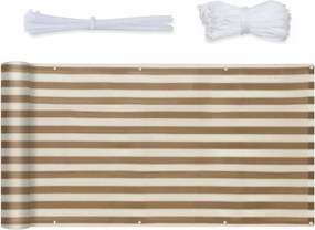 Erkélyvédő Szőnyeg Bézs Csíkos 75 x 500 cm Prémium 220G/M2