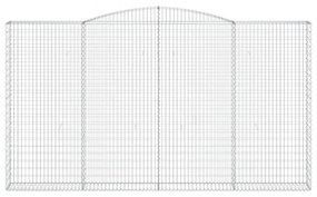 6 db íves horganyzott vas gabion kosár 400x30x220/240 cm