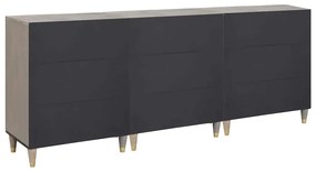 Fürdőszoba bútor szett 3 pcs Szürke és Arany 180 x 33 x 75 cm