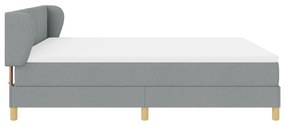 Boxspring Ágy Matrac Készlettel - Világosszürke, 180x200 cm, Szövet