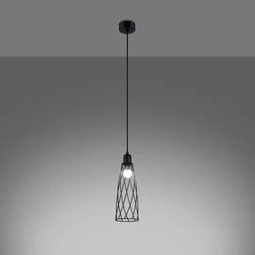 Sollux SL.1165 - Csillár zsinóron SUBA 1xE27/15W/230V fekete