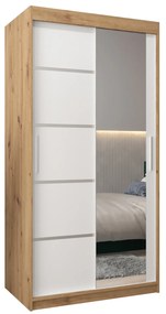 Ruhásszekrény 120 cm tükörrel Verika 2 120 (artisan tölgy + fehér). 1063766