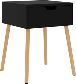 vidaXL magasfényű fekete szerelt fa éjjeliszekrény 40 x 40 x 56 cm