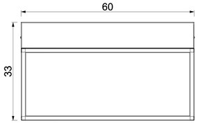 Fali polc LED világítással SHELF 33x60 cm fekete