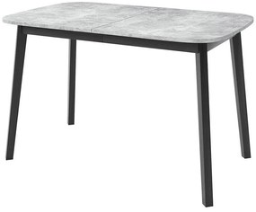 Asztal Edmond 110Fekete, Szürke márvány, 77x80x130cm, Hosszabbíthatóság, Laminált forgácslap, Fa