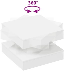fehér dohányzóasztal 360 fokban forgatható 50x50x34,5 cm