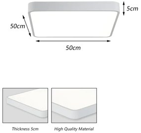 Brilagi - LED mennyezeti lámpa POOL SQUARE LED/48W/230V 3000/4500/6000K 50x50 cm fehér