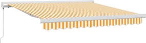 vidaXL Behúzható napellenző Sárga és Fehér 300 x 250 cm Szövet és Fém