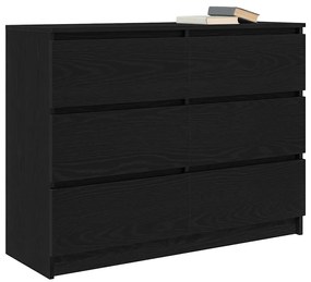 fekete tölgy szerelt fa tálalószekrény 100x35x76 cm