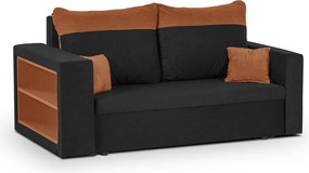 PAVEL Kétszemélyes kinyitható kanapé Fekete/narancs