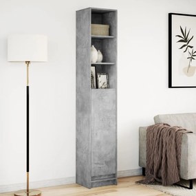 betonszürke szerelt fa tálalószekrény LED-del 36 x 32,5 x 200cm