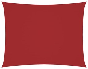 piros téglalap alakú oxford-szövet napvitorla 3,5 x 5 m