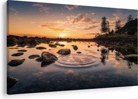 Kép - naplemente a tó mellett (90x60 cm)