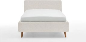 Fehér kárpitozott ágyneműtartós franciaágy ágyráccsal 140x200 cm Mattis – Meise Möbel