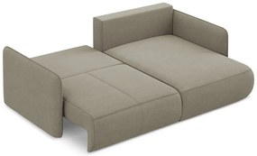 Bézs kinyitható-tárolóhelyes sarokkanapé (jobb oldali) Nanea – Makamii