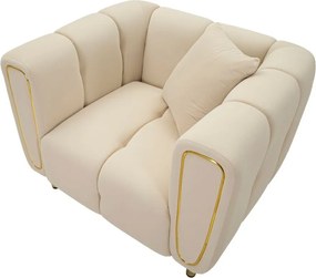 Krémszínű bársony fotel Alma – Mauro Ferretti