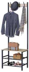 Intenso Home előszobai ruhafogas cipőtartó polcokkal 60 x 175cm sonoma tölgy