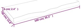 világosbarna kezelt tömör tölgyfa asztallap 100x40x(2-6) cm
