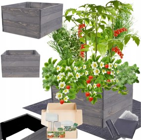 Magasított ágyás zöldséges fa láda impregnáló 36x80x60