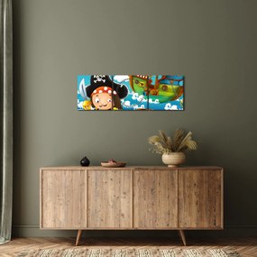 Kép - kalóz kincs (órával) (90x30 cm)