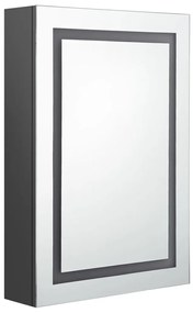szürke LED-es tükrös fürdőszobaszekrény 50 x 13 x 70 cm