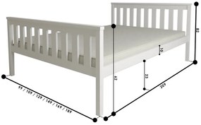 Ágy KALEA 90 x 200 cm, fehér Matrac: Matrac nélkül, Ágyrács: Deszkás ágyráccsal