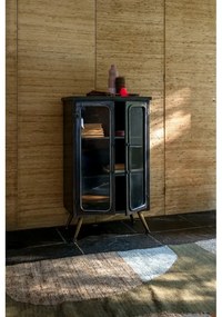 Fekete fém tálalószekrény 60x100x35 cm Denza – Dutchbone