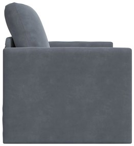 vidaXL Egyszemélyes Átalakítható Padló Kanapé Bársonyos 74x77x81 cm Sötétszürke