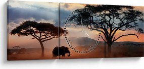 Kép - Serengeti Nemzeti Park, Tanzánia, Afrika (órával) (90x30 cm)