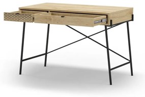 Íróasztal tölgyfa dekorral 60x110 cm Ecrin – Marckeric