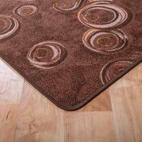 Szegett szőnyeg 200x300 cm – Barna színben kör mintával