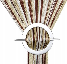 Függöny Spagetti Függöny 150x160 magasság spagetti fehér barna cappuccino