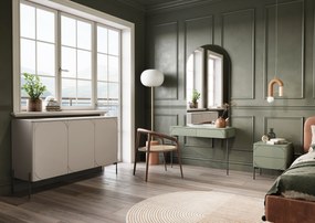 Sonatia komód 150 cm háromajtós - kasmír / fekete lábak