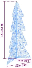 vidaXL Karácsonyfa 100 LED-del Kék 120 cm Akril