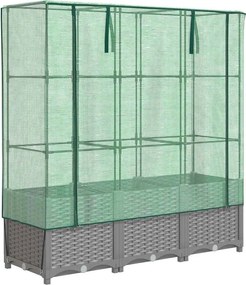 vidaXL rattan megjelenésű magaságyás melegháztakaróval 120x40x138 cm
