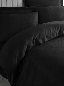Dama jacquard pamut szatén dupla ágyneműhuzat garnitúra 200 × 220 cm, fekete