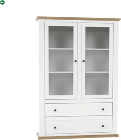 Vitrin MZ5, fehér/grand tölgy, LEON