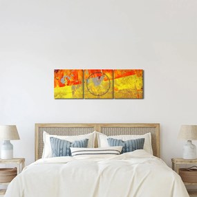 Absztrakció kép - festmény (órával) (90x30 cm)