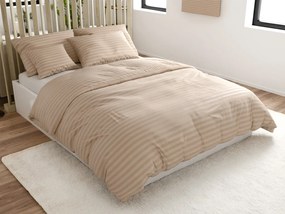 JASMINE mikroszálas szállodai ágyneműhuzat, bézs – 2 cm-es csíkos Ágyneműhuzat mérete: 70 x 90 cm | 140 x 200 cm
