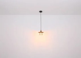 Globo 15086BH1 Függeszték fém fekete matt, fémháló antik sárgaréz, kábel PVC fekete, ø: 300mm, M: 1500mm, 1x E27 60W 230V izzó nélkül