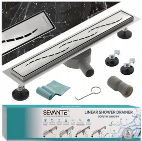 Lineáris lefolyó 90 cm Flat inox rozsdamentes acél forgó szifon