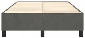 sötétszürke bársony ágykeret matrac nélkül 120x200 cm