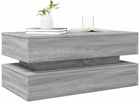 vidaXL szürke sonoma színű dohányzóasztal LED-lámpákkal 90x50x40 cm