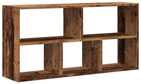 antik fa színű szerelt fa fali polc 100 x 25 x 50 cm