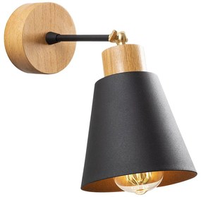 Fekete-natúr színű fali lámpa ø 14 cm Manavgat – Opviq lights