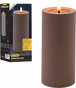 Led gyertya szürke 7×15 cm villogó elemes dekorációs láng