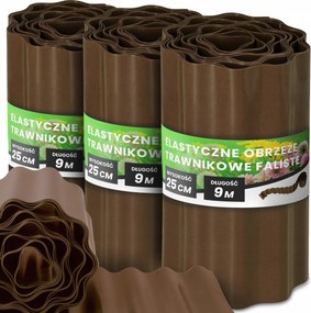 Gyepszegély 25 cm 27 m Kerti Hullámos Paliszád Border Barna Us-t