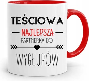 Piros Anyós Bögre A Legjobb Partnerünk, fényképes nyomattal