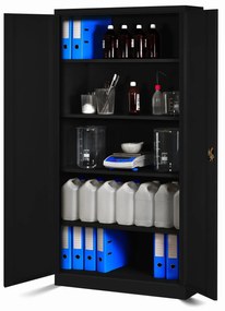 Set 4x fém iratszekrény JAN H, 900 x 1950 x 400 mm, fekete