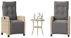 vidaXL 3 részes vegyes bézs polyrattan bisztrógarnitúra párnákkal